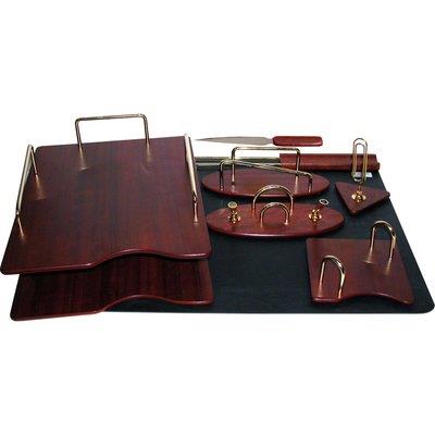 Desk Set 7 قطع ،خشب/معدن/فينيل